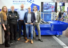 At Willburg Projects, from left to right, Dominique van der Burg, Paul Rademaker, Mark van der Zande, Heinzfried Grebe and William van der Burg stood by the original bark spreader from Willburg Projects.